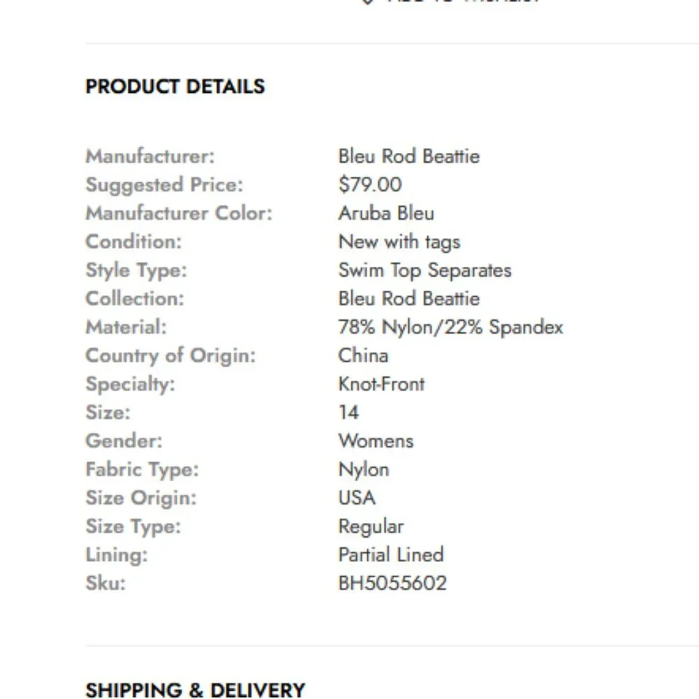 Bleu Rod Beattie Knot-Front Bikini Swim Top Separate Aruba Blue - Picture 5 of 5